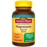 Front view of Nature Made Magnesium Glycinate 300 mg bottle with 90 capsules